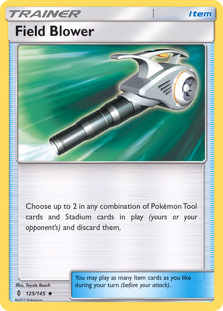Field Blower Pokemon card (125/145, Guardians Rising)