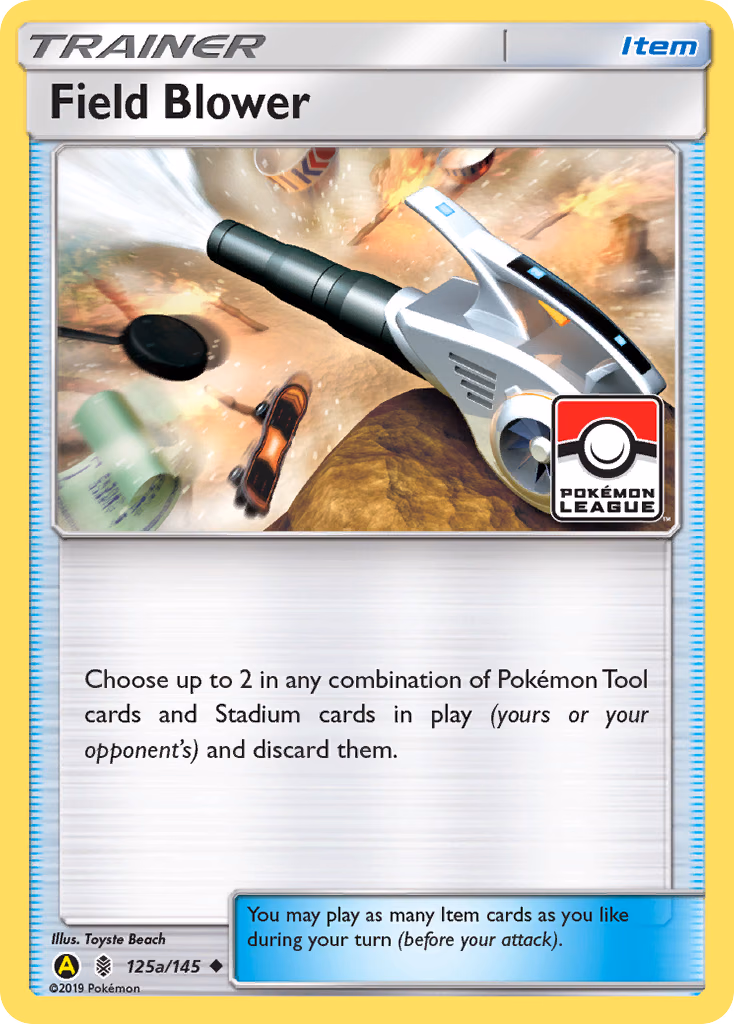 Field Blower Pokemon card (125a/145, Guardians Rising)