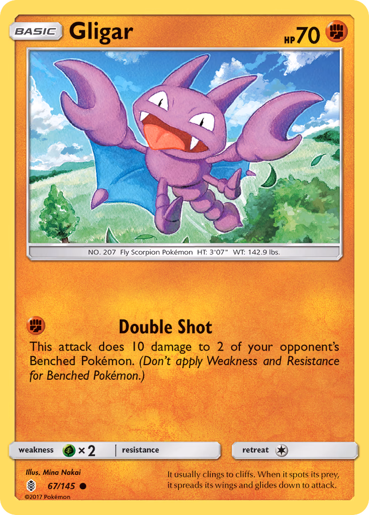 Gligar Pokemon card (67/145, Guardians Rising)