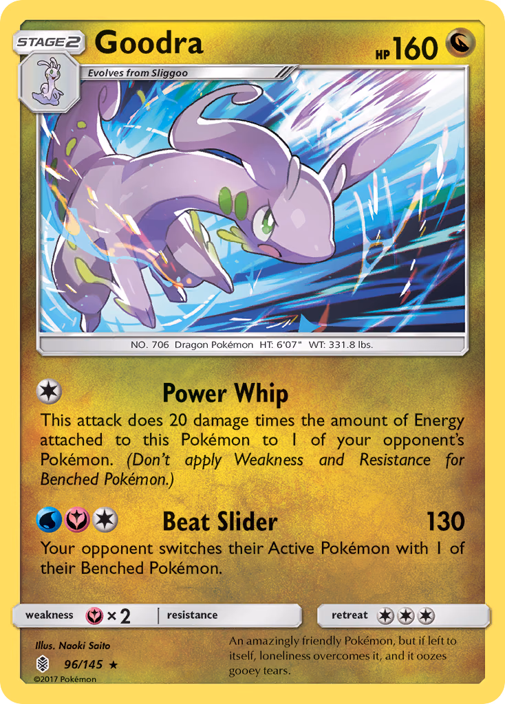 Goodra Pokemon card (96/145, Guardians Rising)