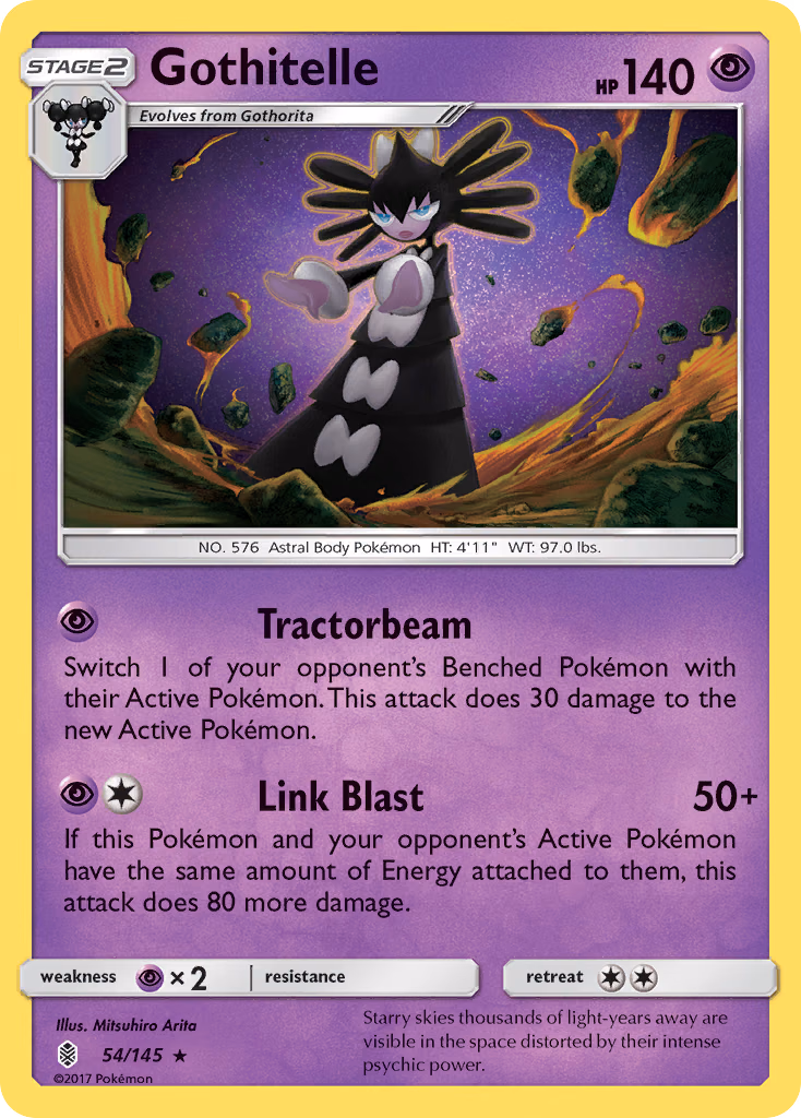 Gothitelle Pokemon card (54/145, Guardians Rising)