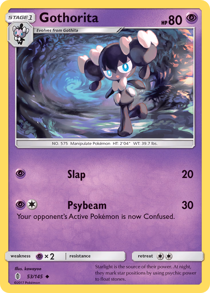 Gothorita Pokemon card (53/145, Guardians Rising)