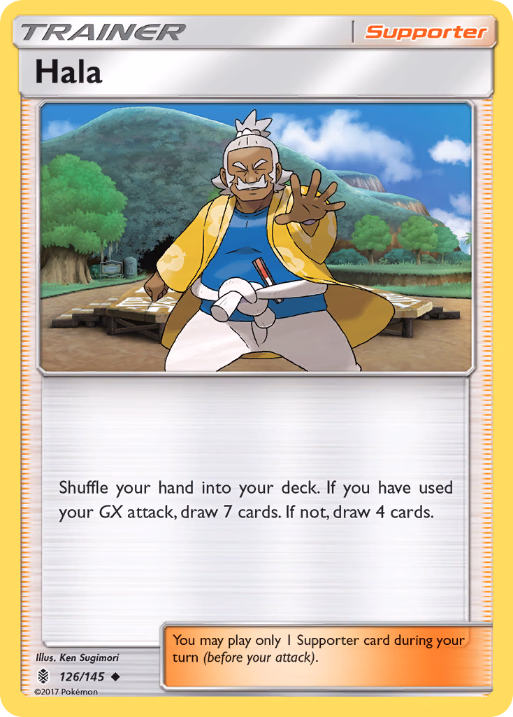 Hala Pokemon card (126/145, Guardians Rising)
