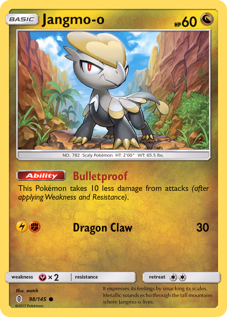 Jangmo-o Pokemon card (98/145, Guardians Rising)