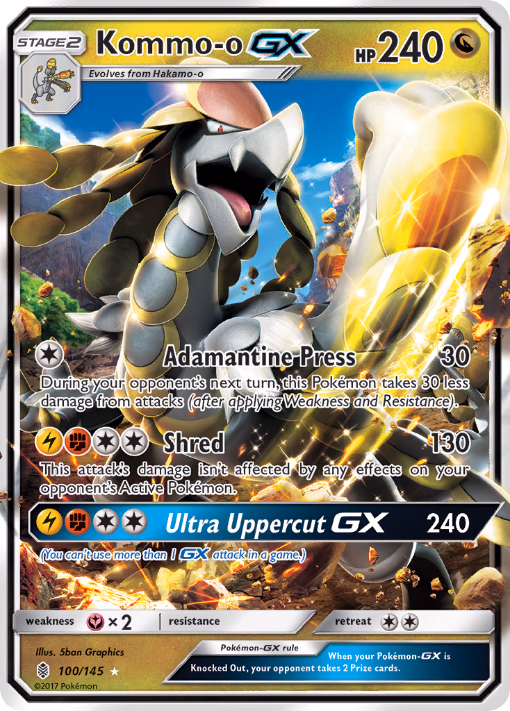 Kommo-o-GX Pokemon card (100/145, Guardians Rising)