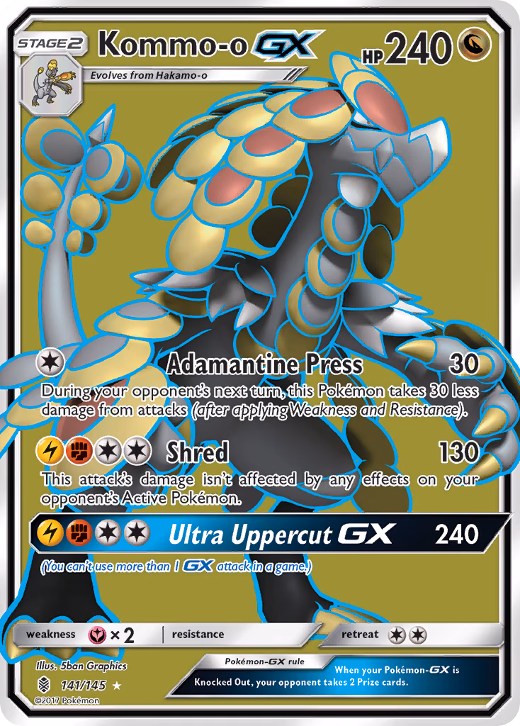 Kommo-o-GX Pokemon card (141/145, Guardians Rising)