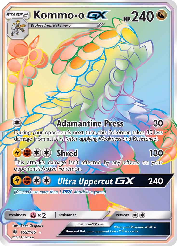 Kommo-o-GX Pokemon card (159/145, Guardians Rising)