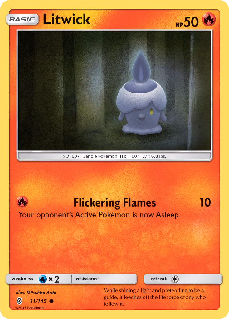 Litwick Pokemon card (11/145, Guardians Rising)
