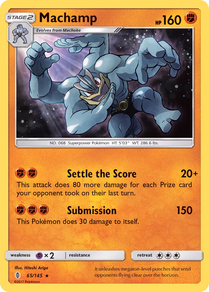 Machamp Pokemon card (65/145, Guardians Rising)