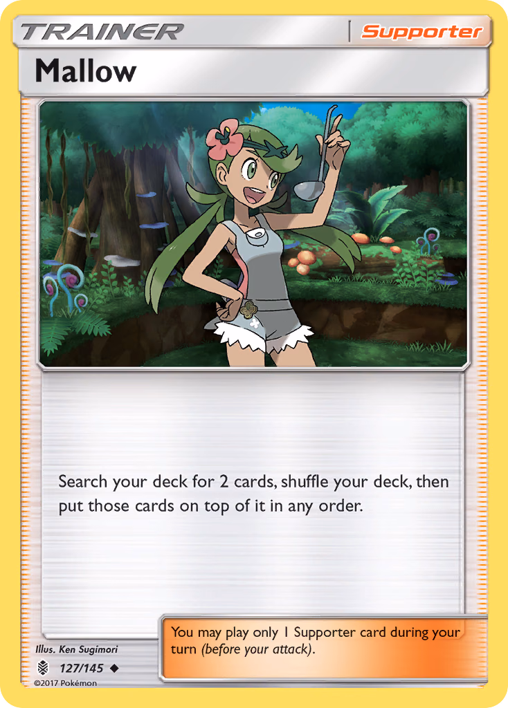 Mallow Pokemon card (127/145, Guardians Rising)
