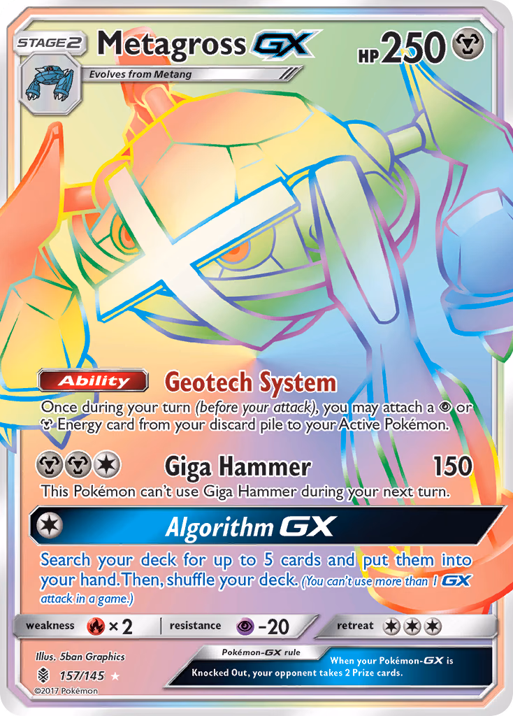 Metagross-GX Pokemon card (157/145, Guardians Rising)