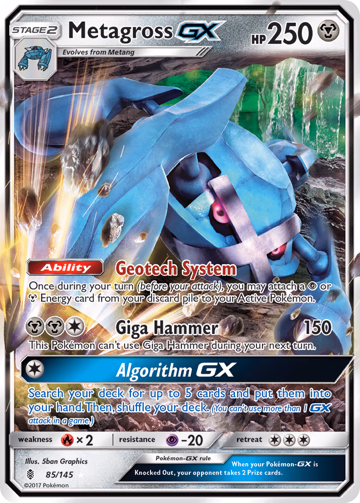Metagross-GX Pokemon card (85/145, Guardians Rising)