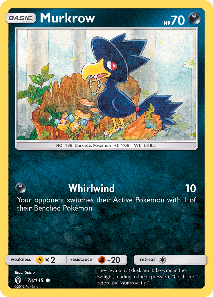 Murkrow Pokemon card (78/145, Guardians Rising)