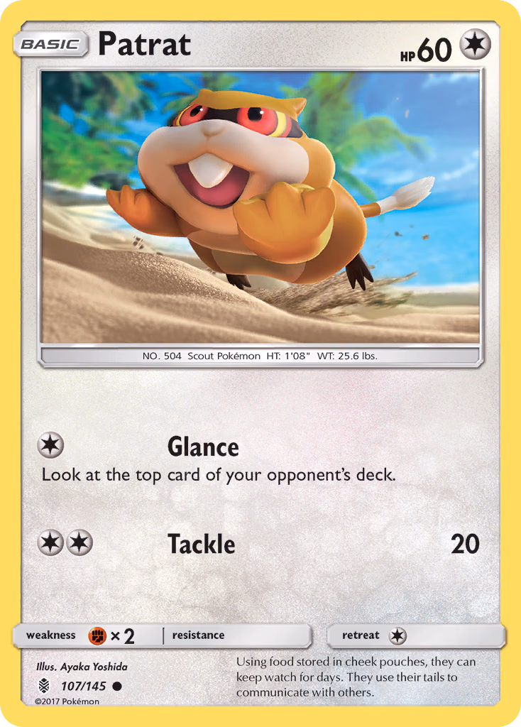 Patrat Pokemon card (107/145, Guardians Rising)