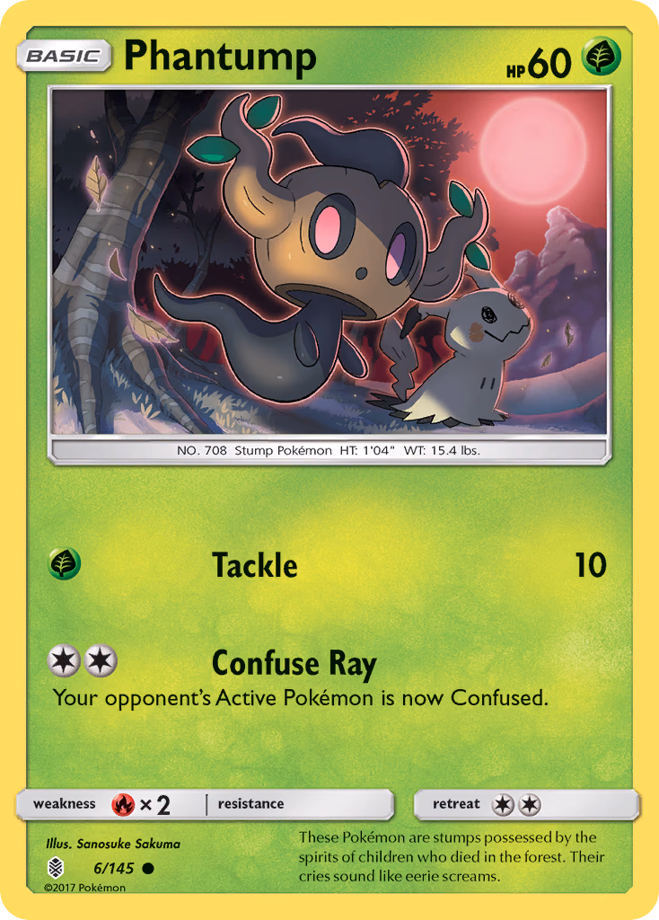 Phantump Pokemon card (6/145, Guardians Rising)