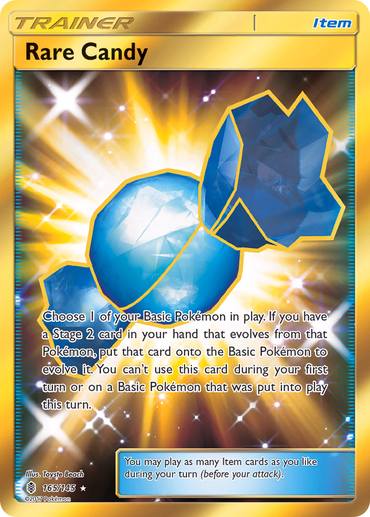 Rare Candy Pokemon card (165/145, Guardians Rising)