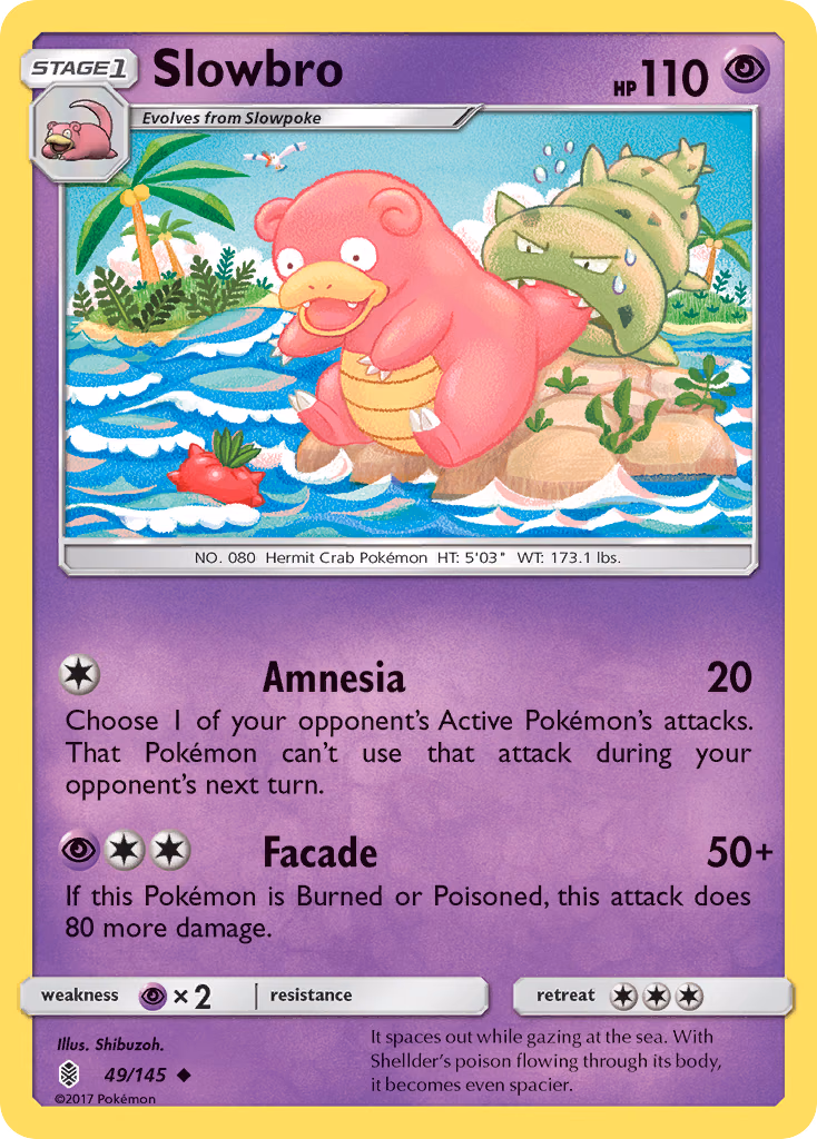 Slowbro Pokemon card (49/145, Guardians Rising)