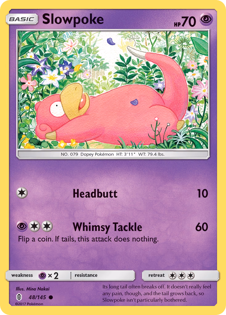 Slowpoke Pokemon card (48/145, Guardians Rising)