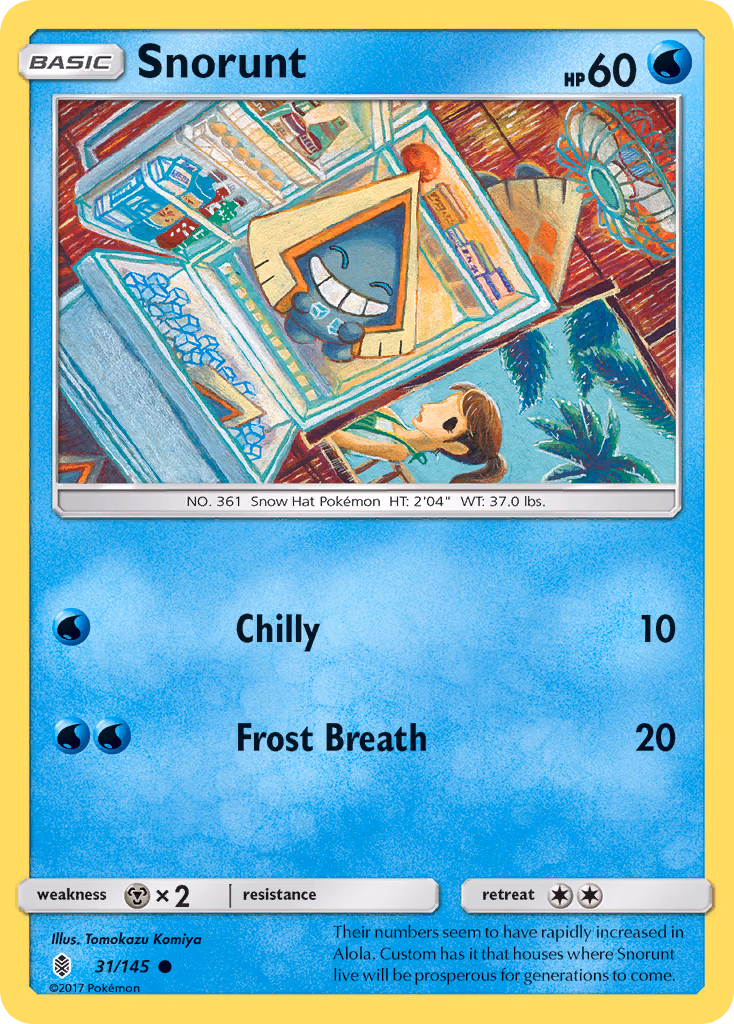 Snorunt Pokemon card (31/145, Guardians Rising)