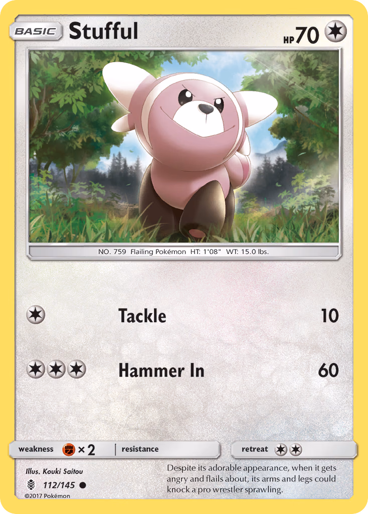 Stufful Pokemon card (112/145, Guardians Rising)