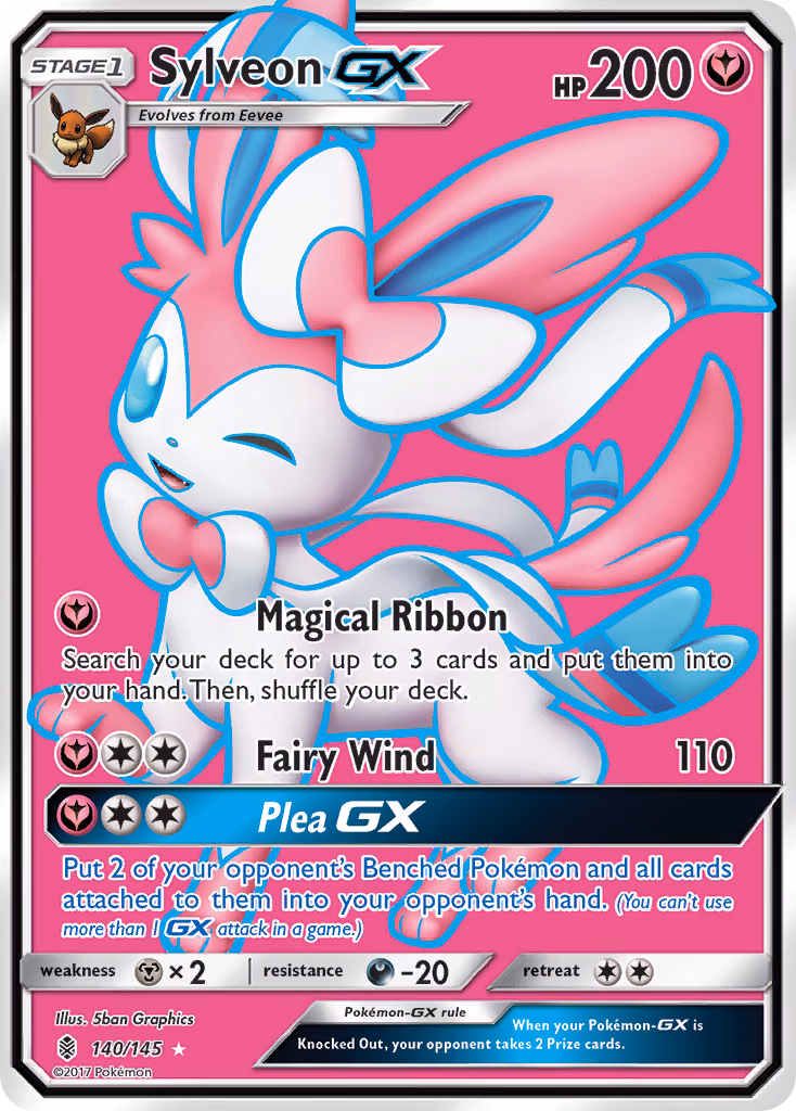 Sylveon-GX Pokemon card (140/145, Guardians Rising)