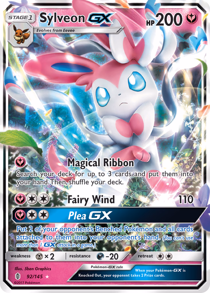 Sylveon-GX Pokemon card (92/145, Guardians Rising)