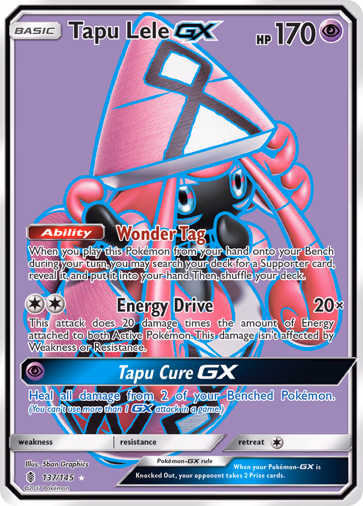 Tapu Lele-GX Pokemon card (137/145, Guardians Rising)