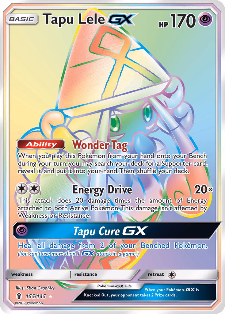Tapu Lele-GX Pokemon card (155/145, Guardians Rising)