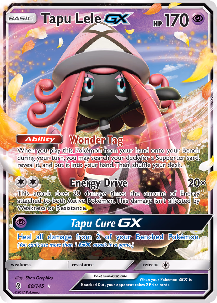 Tapu Lele-GX Pokemon card (60/145, Guardians Rising)