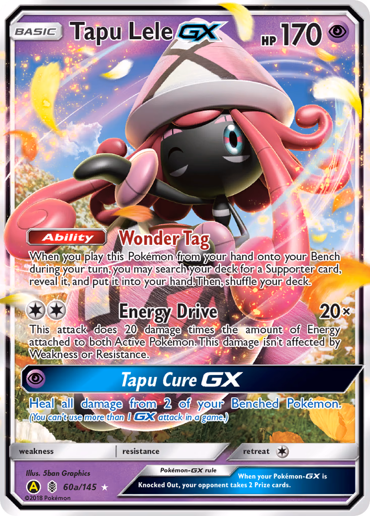 Tapu Lele-GX Pokemon card (60a/145, Guardians Rising)