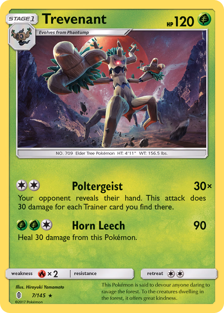 Trevenant Pokemon card (7/145, Guardians Rising)