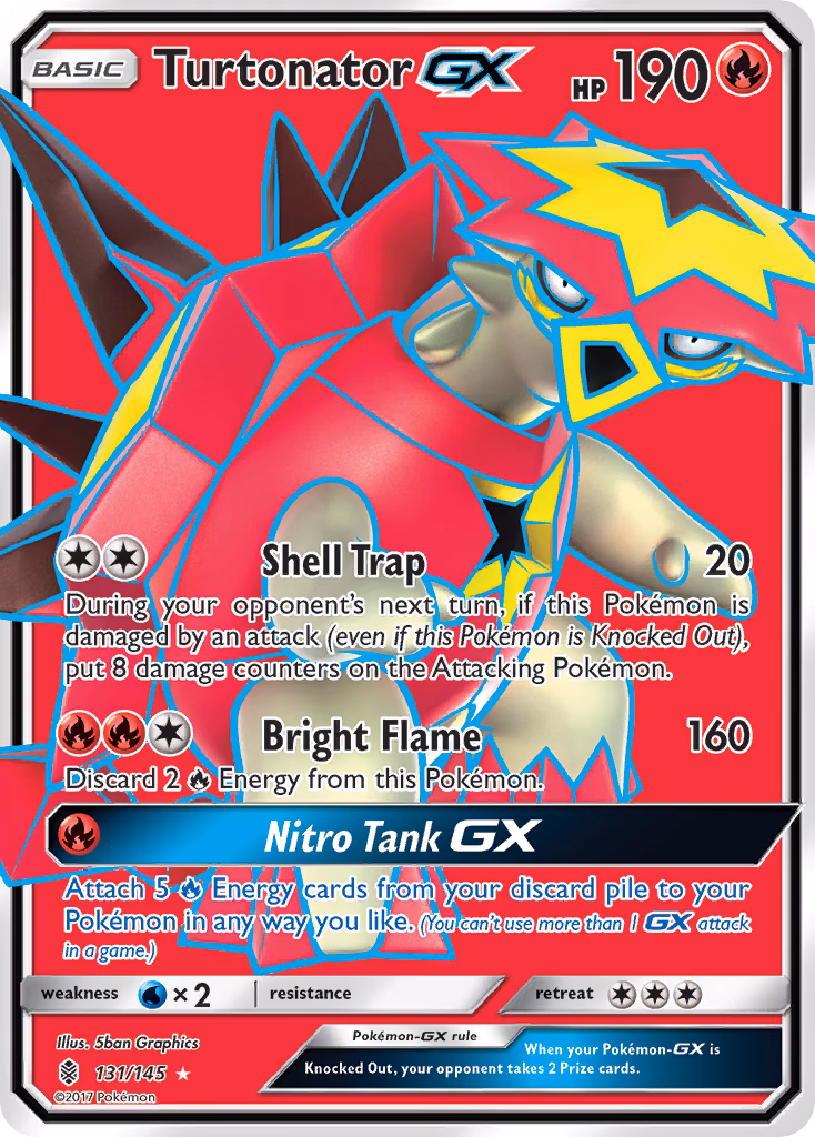 Turtonator-GX Pokemon card (131/145, Guardians Rising)