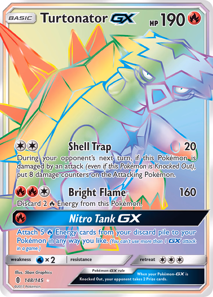 Turtonator-GX Pokemon card (148/145, Guardians Rising)
