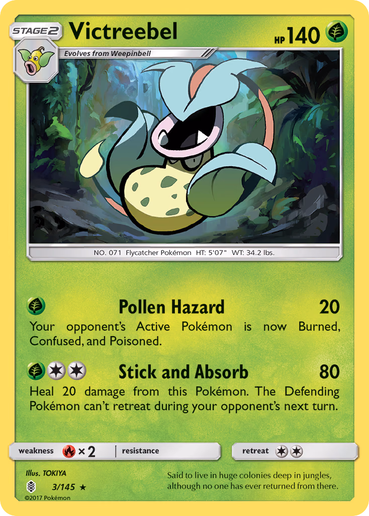Victreebel Pokemon card (3/145, Guardians Rising)
