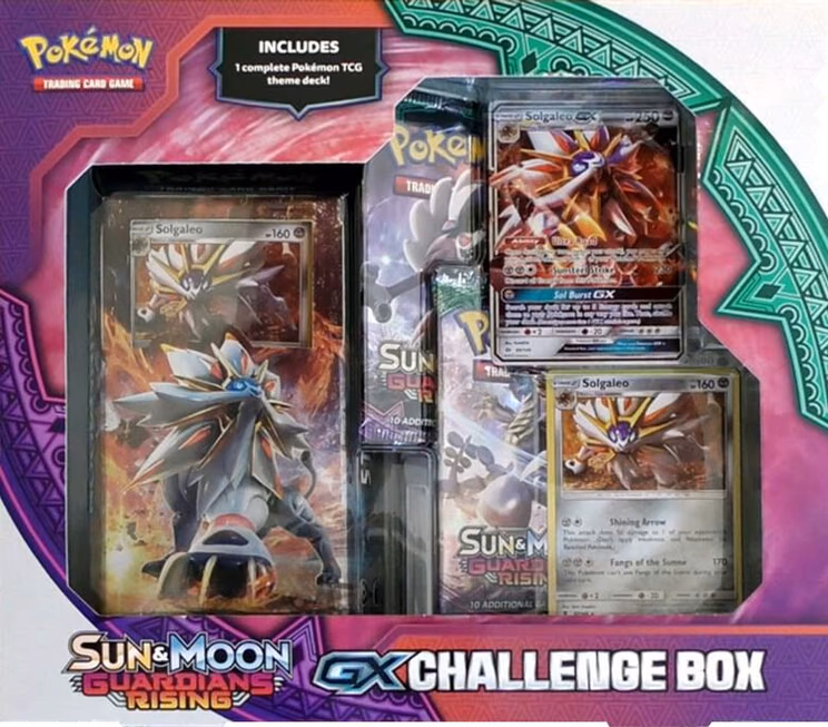 Pokemon Guardians Rising Solgaleo GX Challenge Box