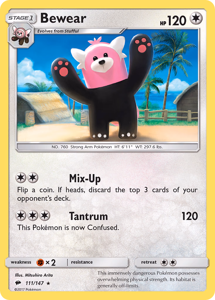 Bewear Pokemon card (111/147, Burning Shadows)