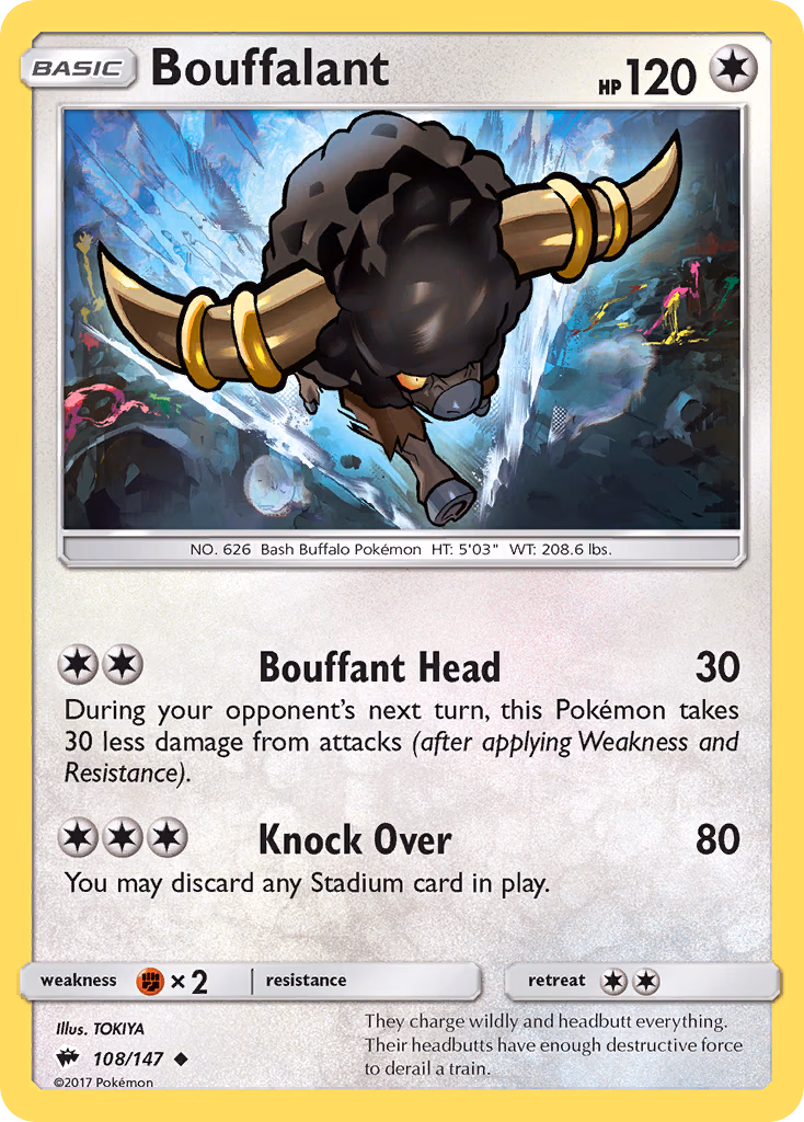 Bouffalant Pokemon card (108/147, Burning Shadows)