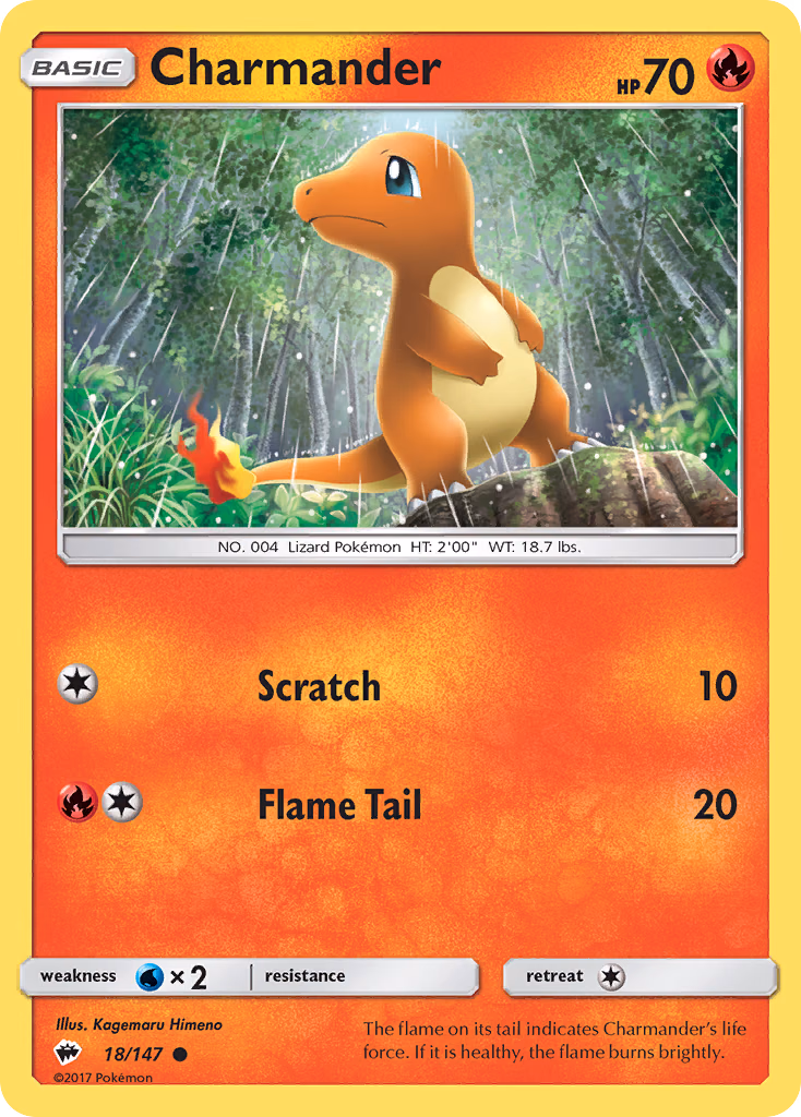 Charmander Pokemon card (18/147, Burning Shadows)