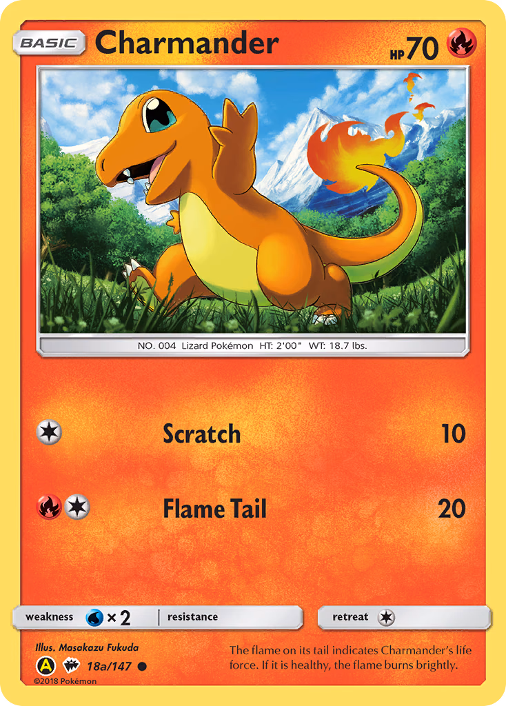 Charmander Pokemon card (18a/147, Burning Shadows)