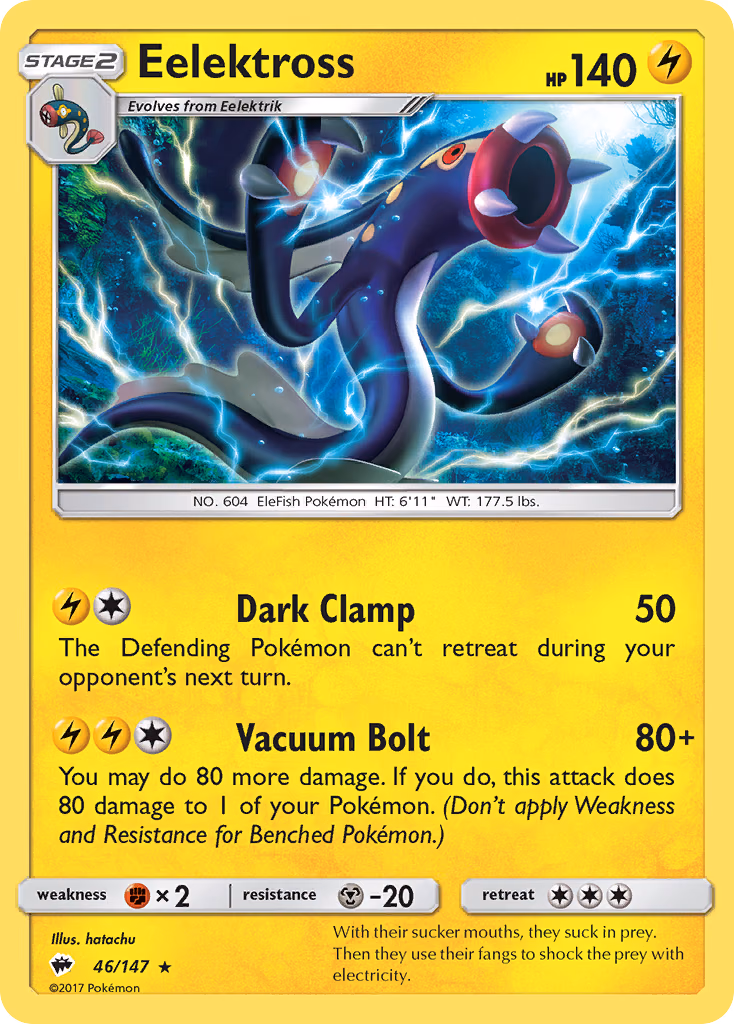 Eelektross Pokemon card (46/147, Burning Shadows)
