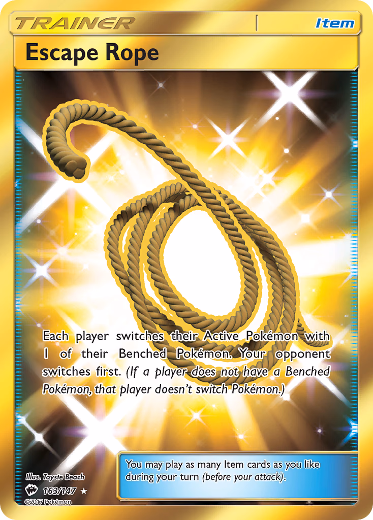 Escape Rope Pokemon card (163/147, Burning Shadows)