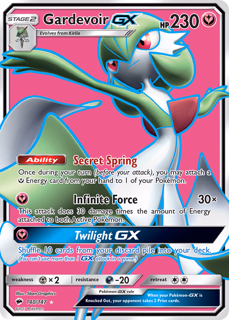 Gardevoir-GX Pokemon card (140/147, Burning Shadows)