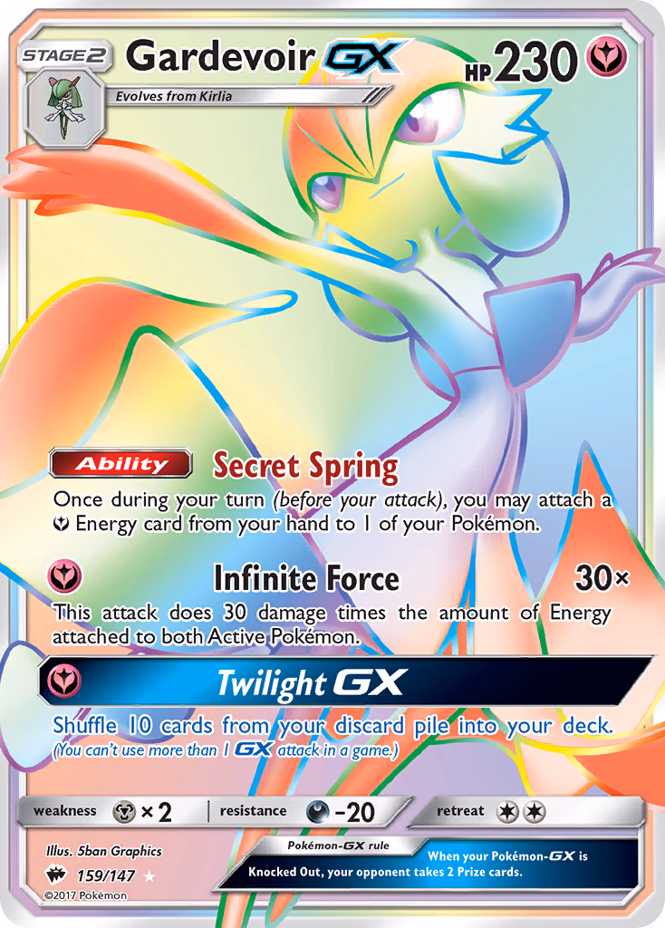 Gardevoir-GX Pokemon card (159/147, Burning Shadows)