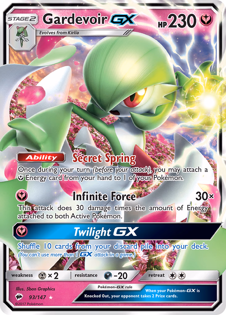 Gardevoir-GX Pokemon card (93/147, Burning Shadows)