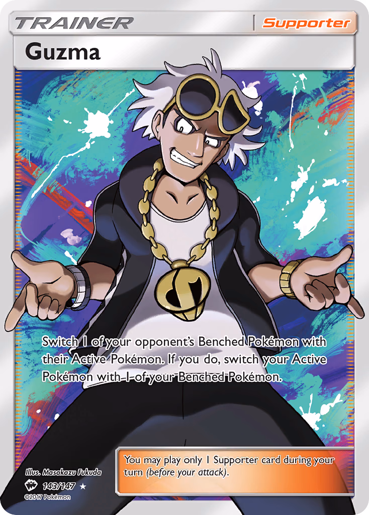 Guzma Pokemon card (143/147, Burning Shadows)