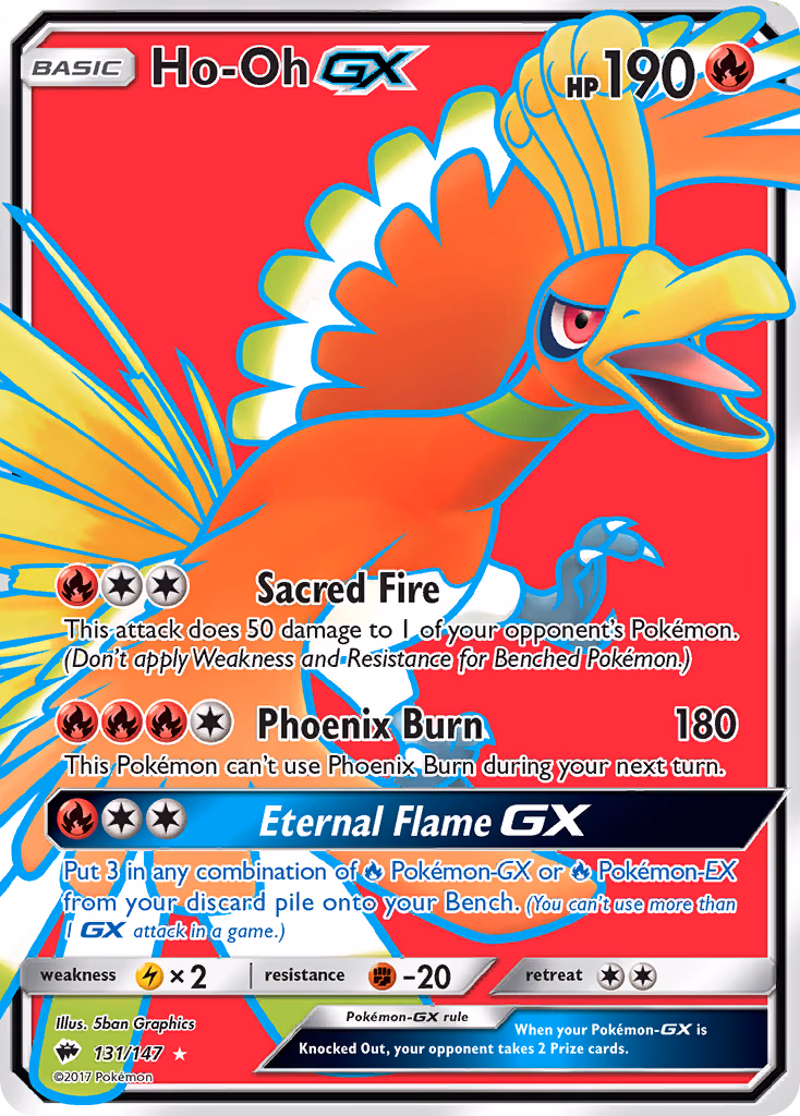 Ho-Oh-GX Pokemon card (131/147, Burning Shadows)