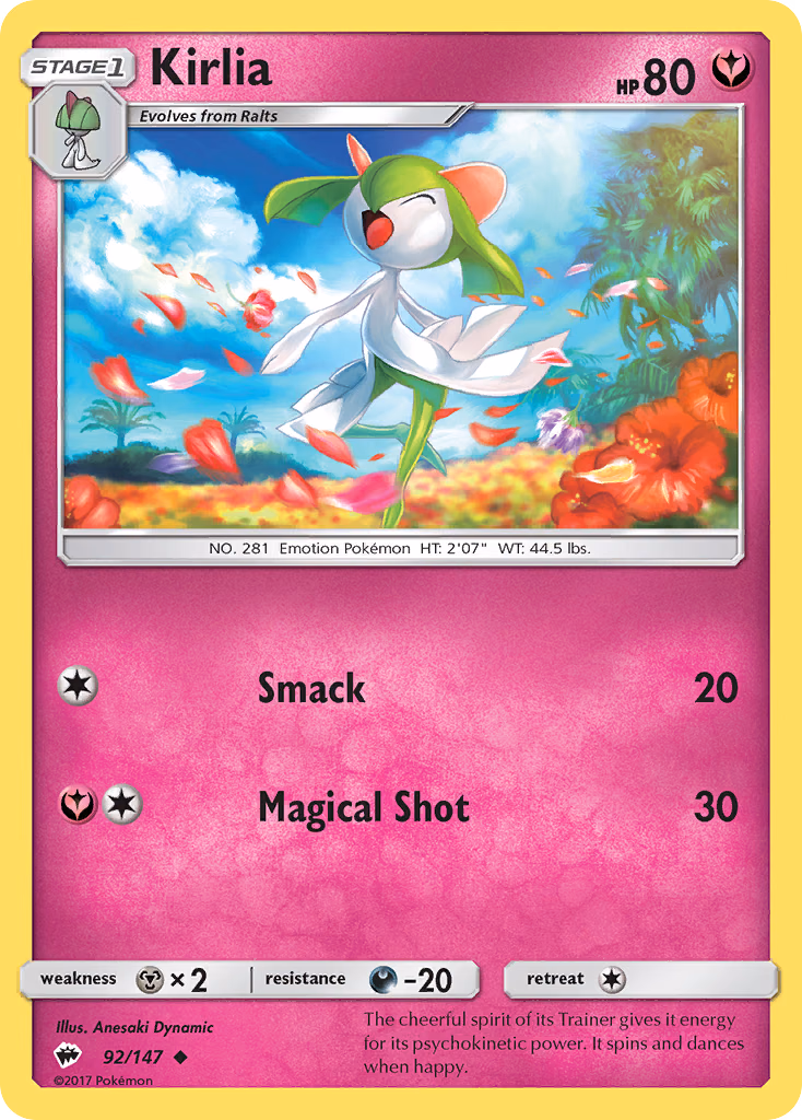 Kirlia Pokemon card (92/147, Burning Shadows)