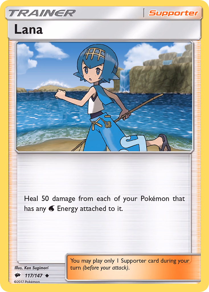 Lana Pokemon card (117/147, Burning Shadows)
