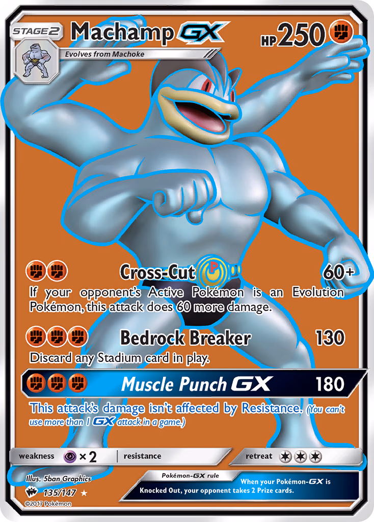 Machamp-GX Pokemon card (135/147, Burning Shadows)