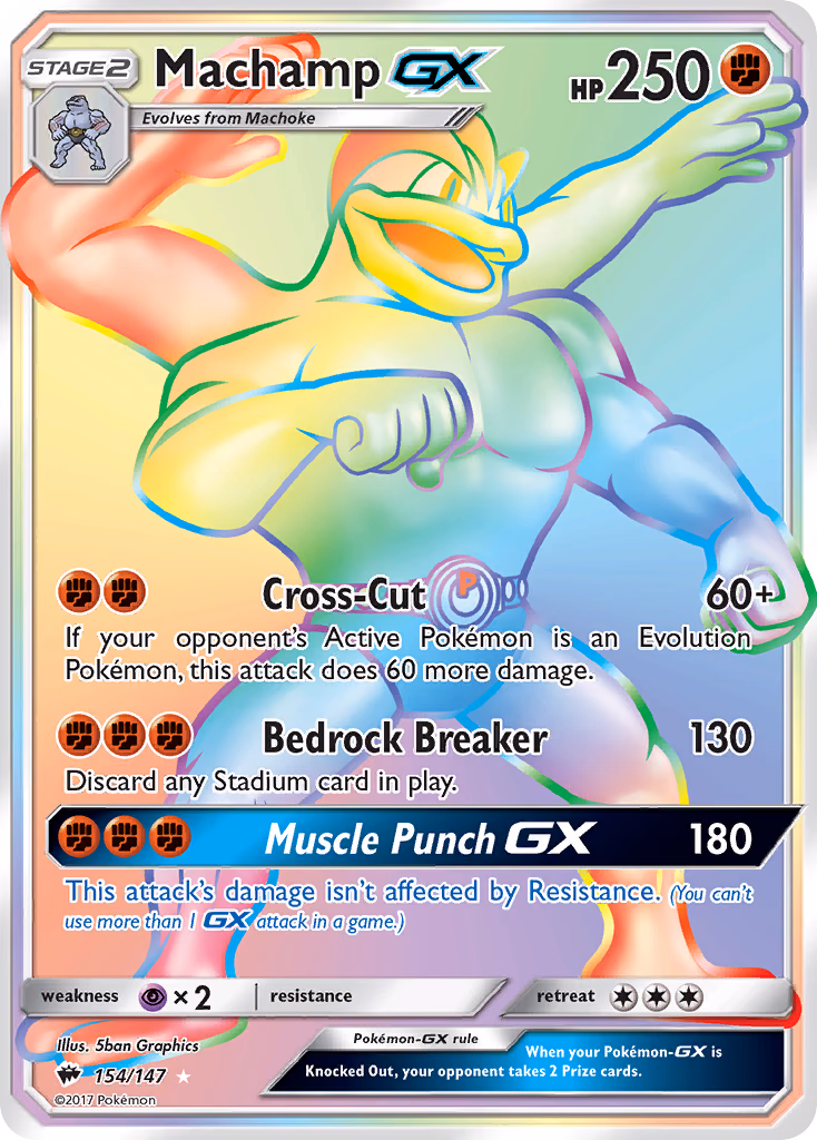 Machamp-GX Pokemon card (154/147, Burning Shadows)